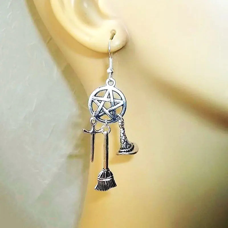 Vintage Harry Potter Punk Magic Earrings with Stars