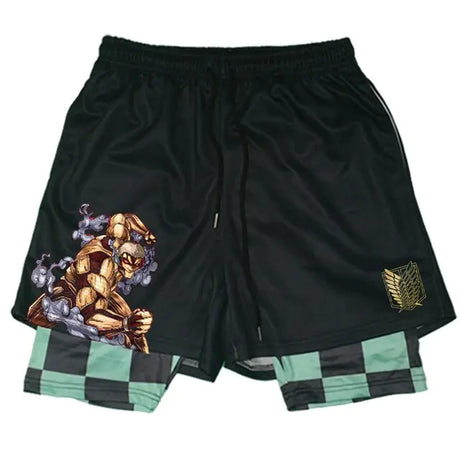 Anime Attack on Titan Gym Shorts Black - My Anime Haven