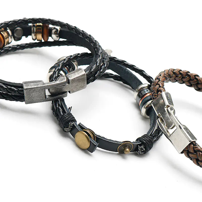 Anime Merch Accessories: Naruto, One Piece & Attack on Titan Leather Bracelet
