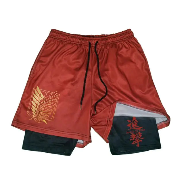 Anime Attack on Titan Gym Shorts Black - My Anime Haven