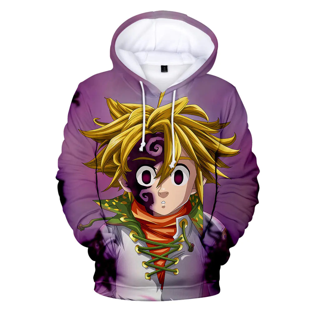 Unisex Hoodie with 3D Fashion Design, Seven Deadly Sins