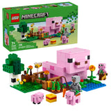 LEGO Minecraft The Baby Pig House Toy Figures and Playset - Building Minecraft Toy for Kids Boys and Girls Ages 7+ - with 2 Minifigures for Pretend Play - Gift Idea for Birthdays - 21268