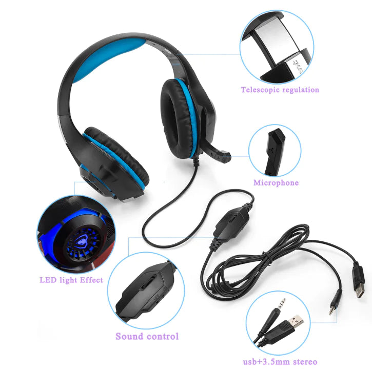 Glow Gaming Headphones - Over-Ear Design
