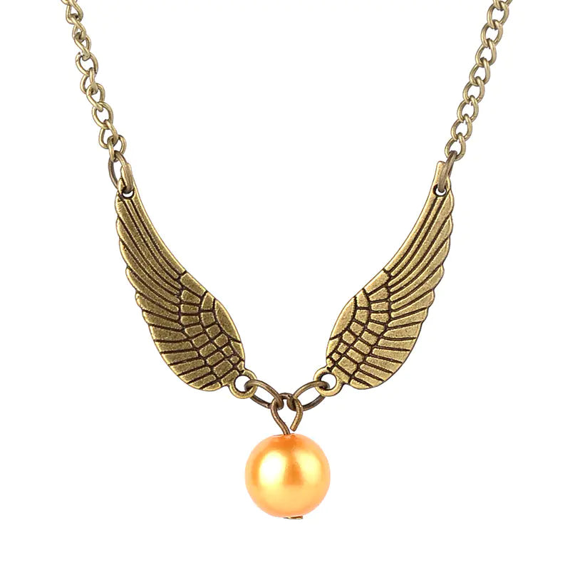 Harry Potter Deathly Hallows Golden Snitch Necklace