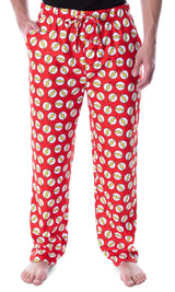 DC Comics Mens The Flash Lightning Bolt Allover Toss Print Loungewear Pajama Pants (X-Large)