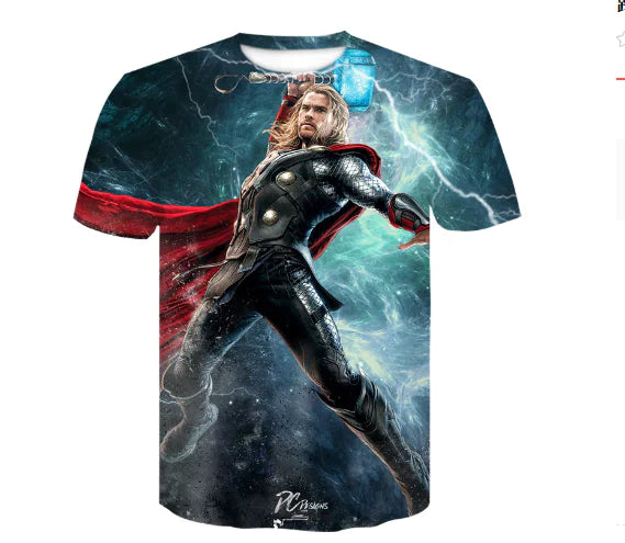 Marvel Print Casual Men's T-Shirt in Stretch Spandex