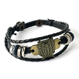 Anime Merch Accessories: Naruto, One Piece & Attack on Titan Leather Bracelet