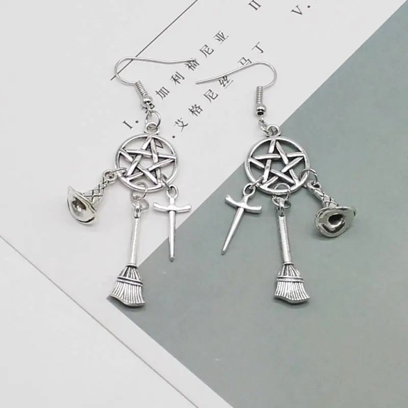 Vintage Harry Potter Punk Magic Earrings with Stars