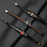 Anime Merch Accessories: Naruto, One Piece & Attack on Titan Leather Bracelet