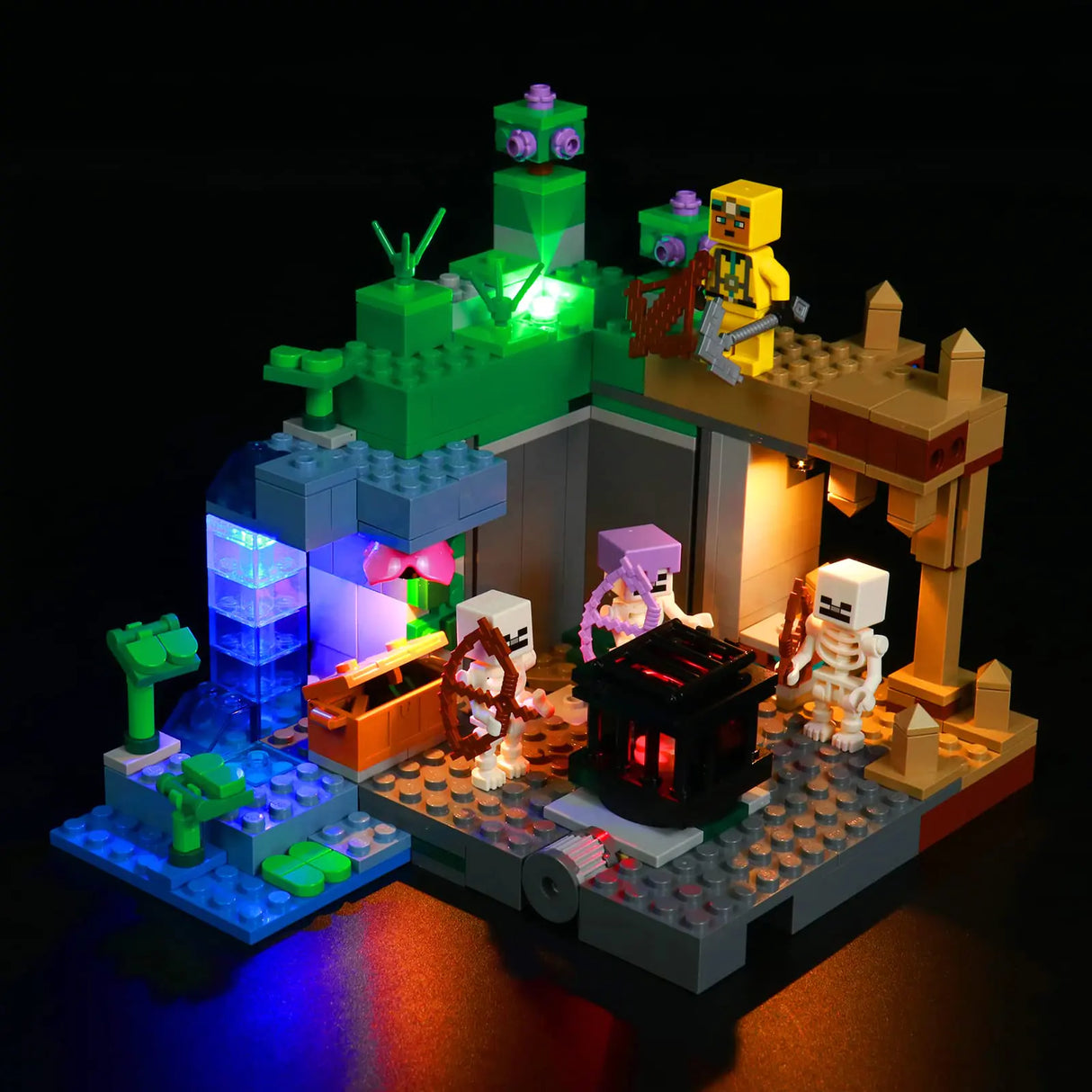 BrickBling Light Kit Compatible with Lego Minecraft The Skeleton Dungeon 21189 Minecraft Dungeon LED Lighting Compatible with Lego 21189 - Lights Only Not Come with Model