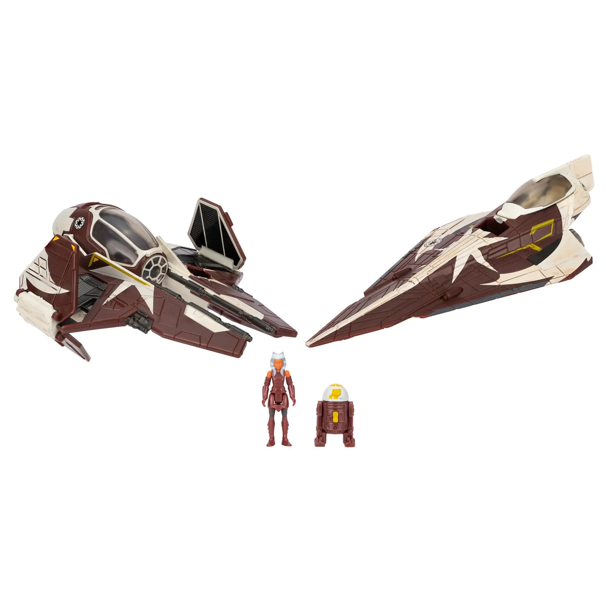 STAR WARS Micro Galaxy Squadron Ahsoka Tano’s Jedi Starfighters Set - 5-Inch and 3-Inch Vehicles Two 1-Inch Micro Figure Accessories