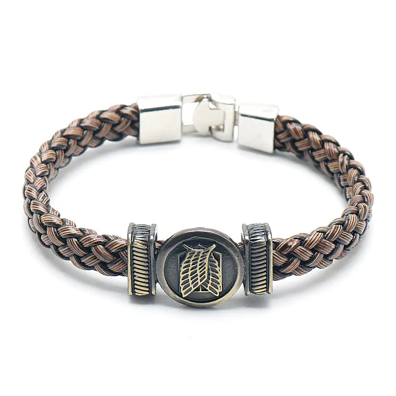 Anime Merch Accessories: Naruto, One Piece & Attack on Titan Leather Bracelet