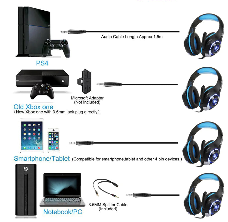 Glow Gaming Headphones - Over-Ear Design