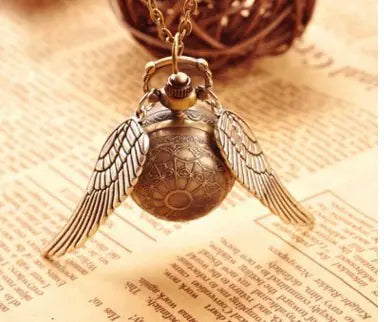 Harry Potter Golden Snitch Pocket Watch Necklace