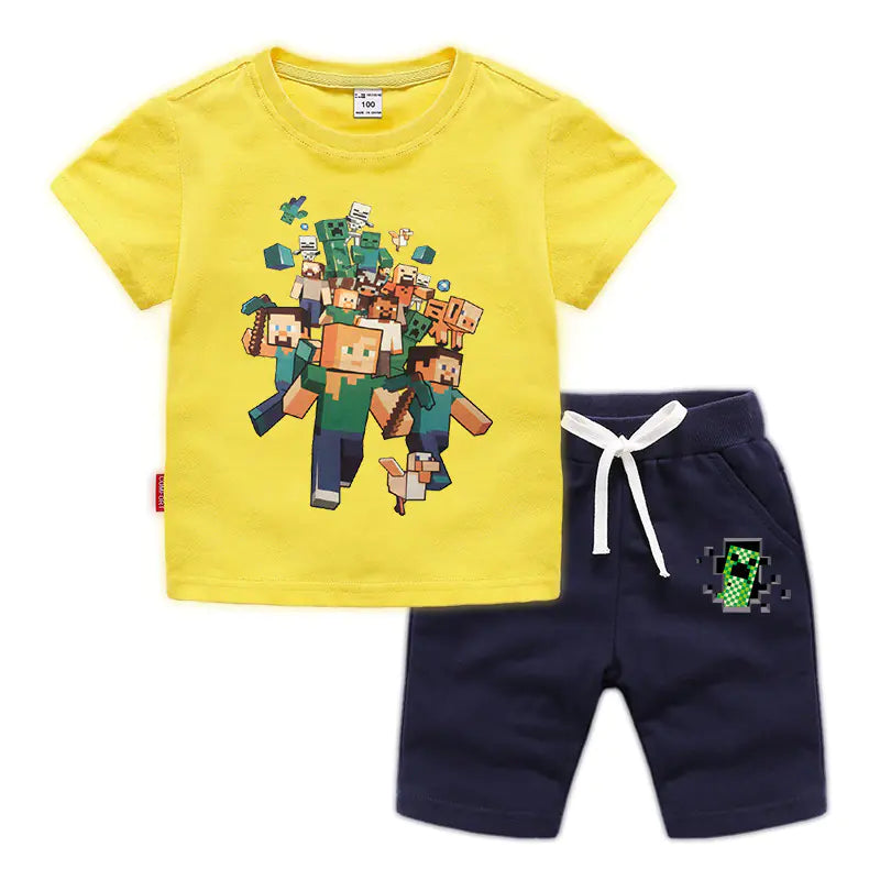 Minecraft Kids Cotton T-Shirt and Shorts Set