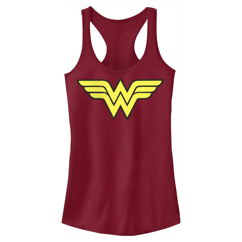 DC Comics Womens Wonder Woman Emblem Slim Fit Scoop Hem Racerback Tank T-Shirt Scarlet XX-Large US