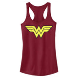 DC Comics Womens Wonder Woman Emblem Slim Fit Scoop Hem Racerback Tank T-Shirt Scarlet XX-Large US