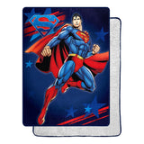 Northwest DC - Superman Silk Touch Sherpa Throw Blanket 60" x 80" American Hero