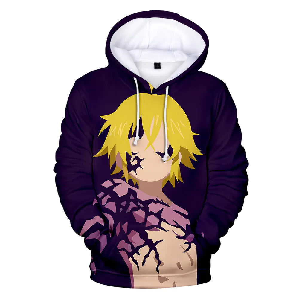 Unisex Hoodie with 3D Design - Seven Deadly Sins Theme