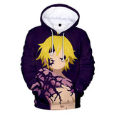 Unisex Hoodie with 3D Design - Seven Deadly Sins Theme