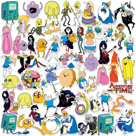 Adventure TIME Characters 50ct Vinyl Large Deluxe Stickers Variety Pack - Laptop Water Bottle Scrapbooking Tablet Skateboard Indoor/Outdoor - Set of 50 - My Anime Haven