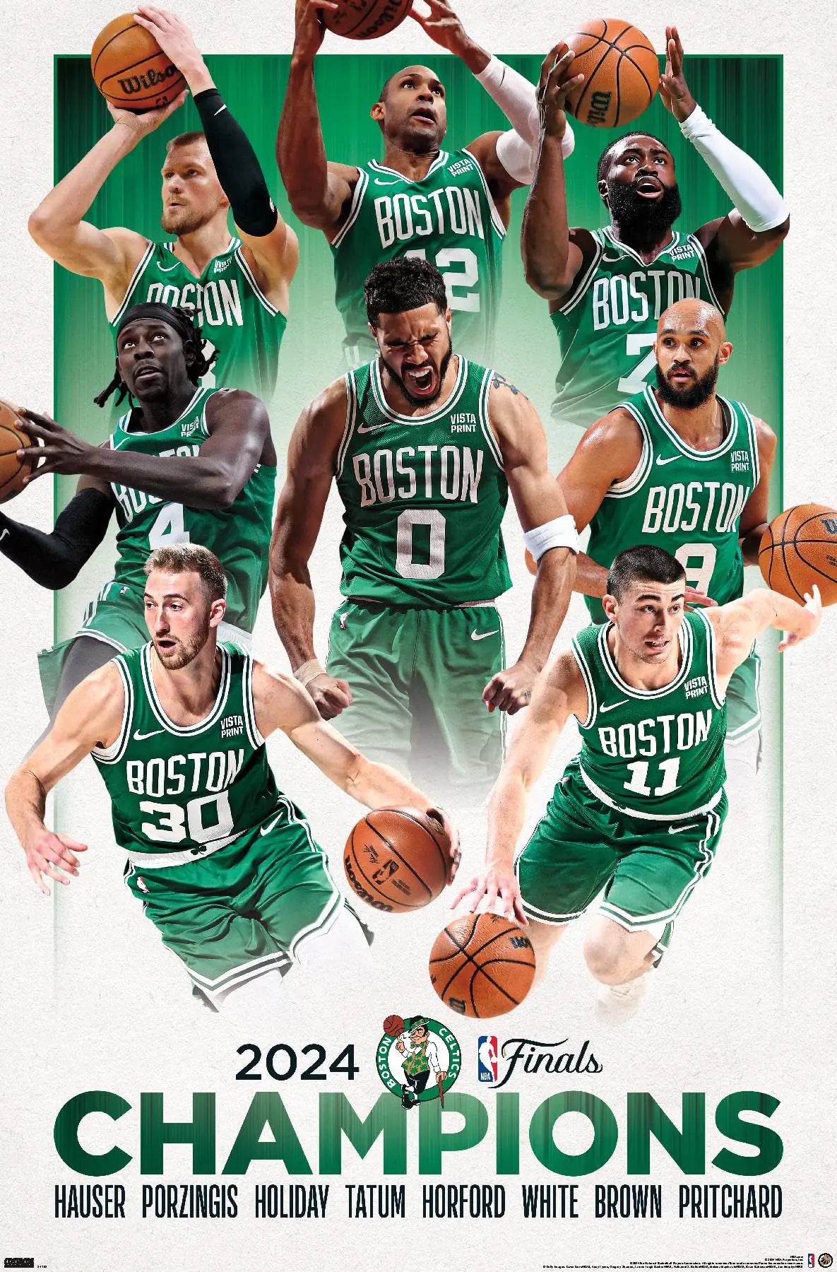 Trends International NBA Boston Celtics - 2024 NBA Finals Champions Wall Poster 22.4L x 14.7W Premium Unframed Version
