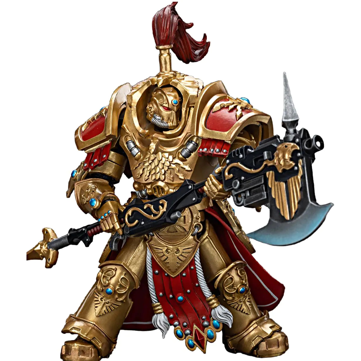 JOYTOY 1/18 Action Figure Warhammer 40000 Adeptus Custodes Allarus Custodian with Castellan Axe 5.5 inch Collectible Action Figures Kits