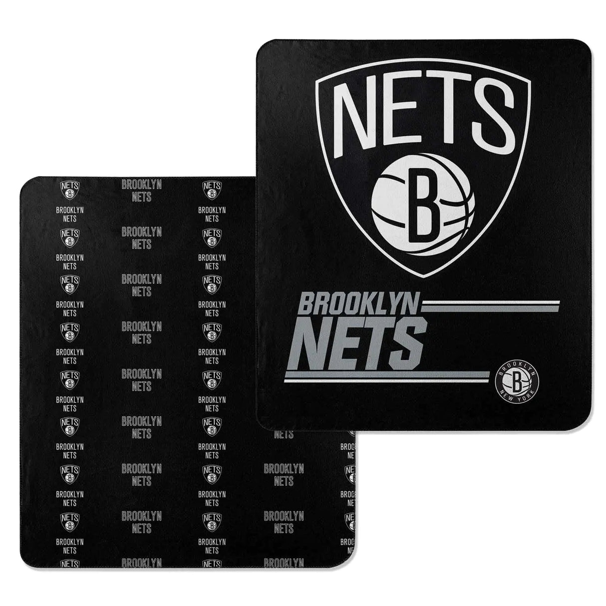 NORTHWEST NBA Double Sided Blanket - 100% Soft Polyester - Double Sided - Cloud Heavyweight - Embrace NBA Spirit & Stay Warm (Brooklyn Nets - Black)