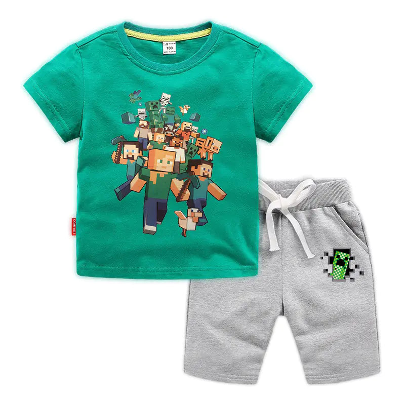 Minecraft Kids Cotton T-Shirt and Shorts Set