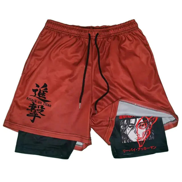 Anime Attack on Titan Gym Shorts Black - My Anime Haven