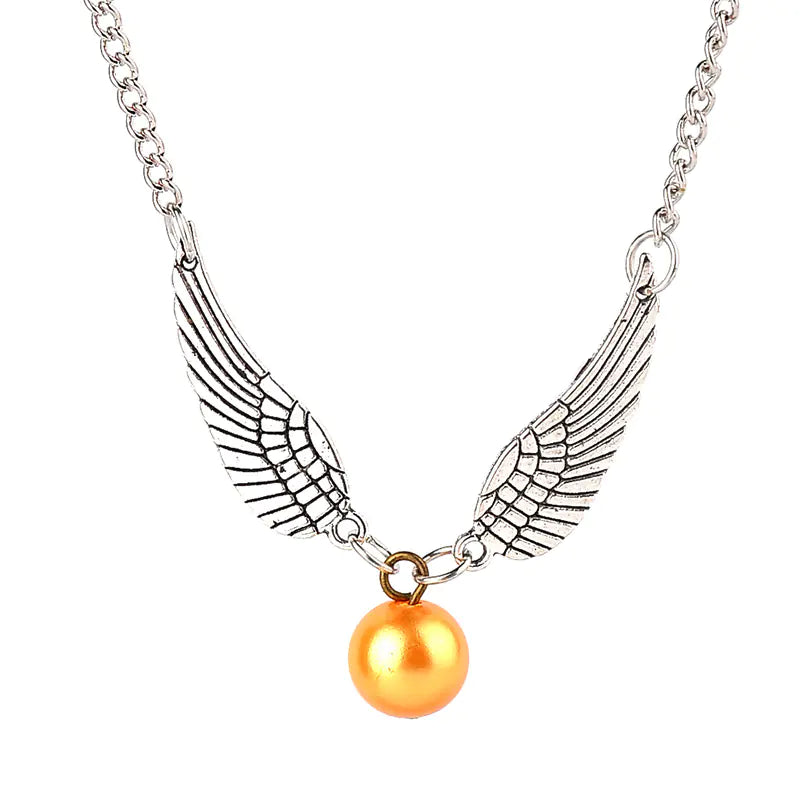Harry Potter Deathly Hallows Golden Snitch Necklace