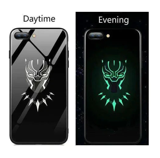 Glow-in-the-Dark Marvel Glass Case for iPhones