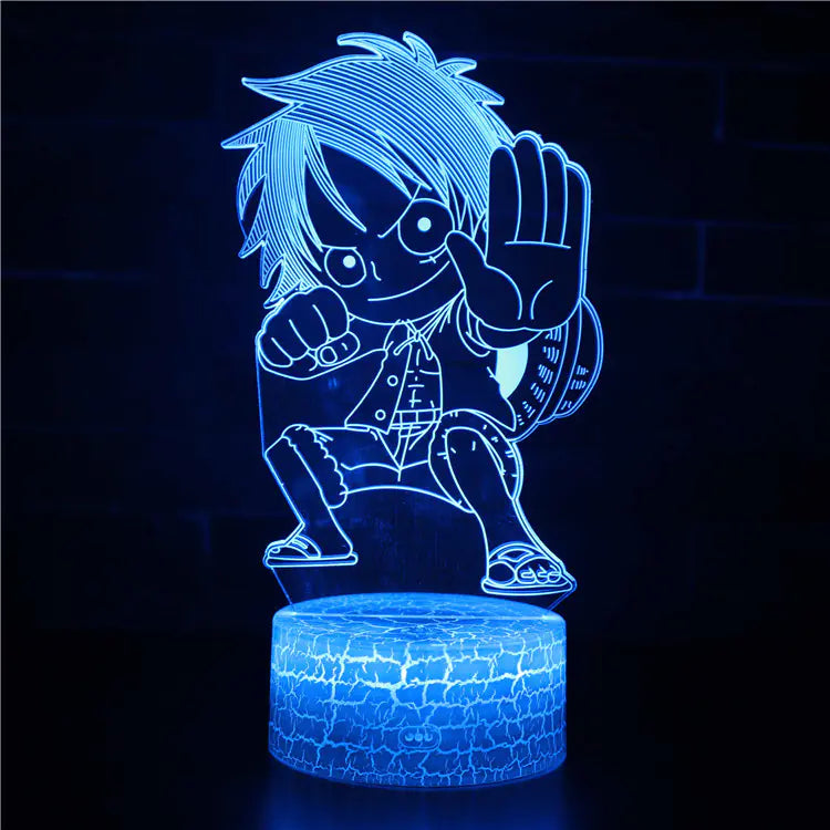 3D Color Night Light - One Piece Luffy Lamp