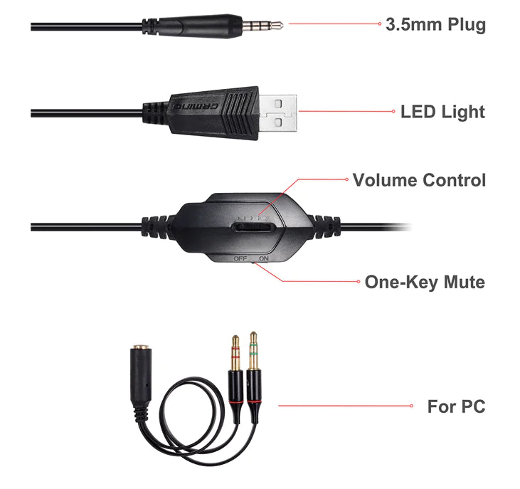 Glow Gaming Headphones - Over-Ear Design