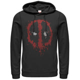 Marvel Mens Deadpool Splatter Icon Hoodie Sweatshirt Black Medium