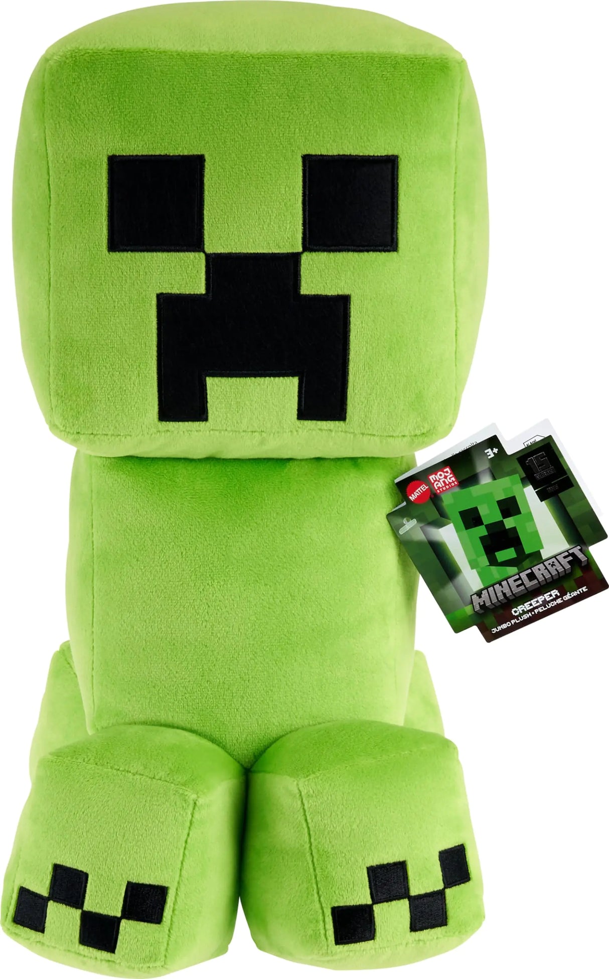 Mattel Minecraft Creeper 16-in Scale Jumbo Plush Figure with Pixelated Design & Game-Authentic Details