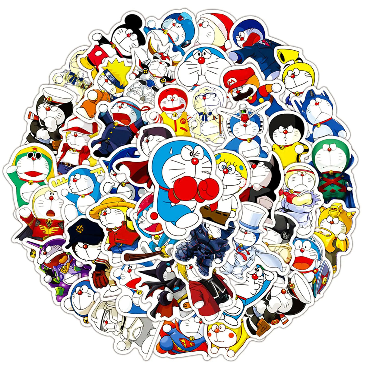 50Pcs Cartoon Doraemon Themes Waterproof Stickers for Gifts Water Bottles Cup Laptop Bike Skateboard Luggage Box Vinyl Graffiti Patches BRJHSL