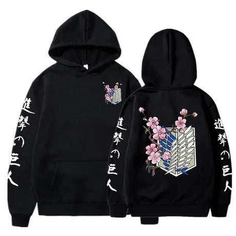 Attack On Titan Wings Of Liberty Sakura Graphic Hoodies - My Anime Haven