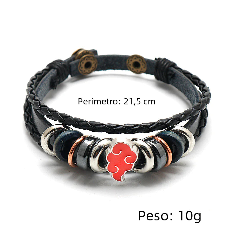 Anime Merch Accessories: Naruto, One Piece & Attack on Titan Leather Bracelet