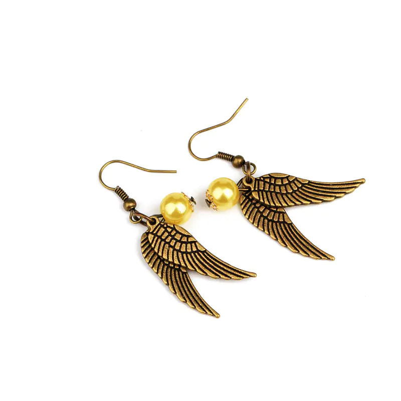 Harry Potter Golden Snitch Earrings - Vintage Style