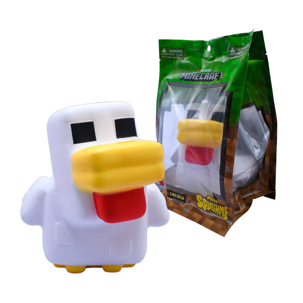 Minecraft Chicken Mega SquishMe Series 2 - Perfect for Party Favors Classroom Prizes Stress Relief Toys Fidget and Treasure Boxes - Minecraft Figures Squishy Animals & Small Toys