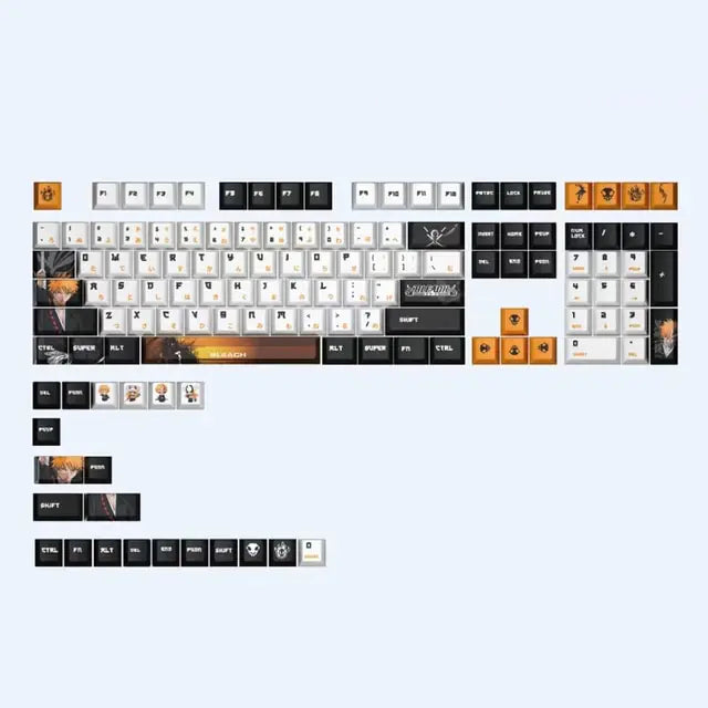 128 Keys Anime Bleach Keycaps for Cherry MX Switch Mechanical Keyboard - My Anime Haven