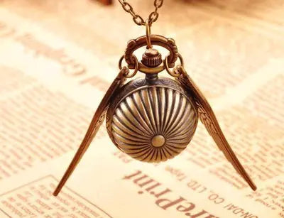 Harry Potter Golden Snitch Pocket Watch Necklace