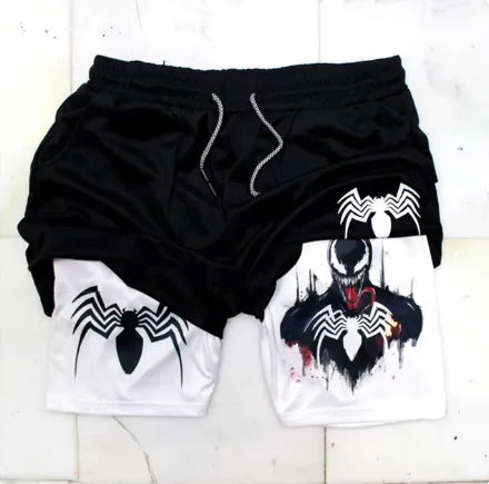 Marvel Spider-Man Venom Gym Shorts Men Fitness - My Anime Haven