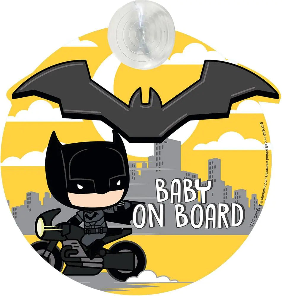DC Comics Baby On Board Baby On Board Superhero Batman Car Safety Sign with Suction Cup Mount