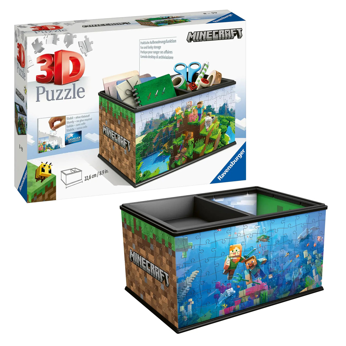 Ravensburger 3D Puzzle 11286 - Aufbewahrungsbox Minecraft - Praktischer Organizer für Minecraft Fans - Geschenkidee für Erwachsene und Kinder ab 8 Jahren