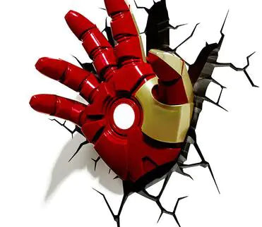 Marvel 3D Wall Light - Iron Man Mask & Thor's Hammer