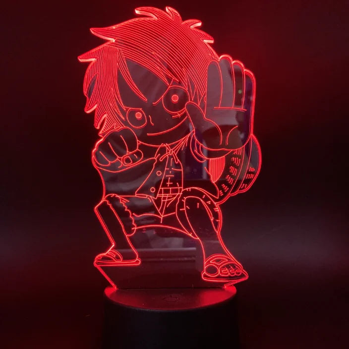 3D Color Night Light - One Piece Luffy Lamp
