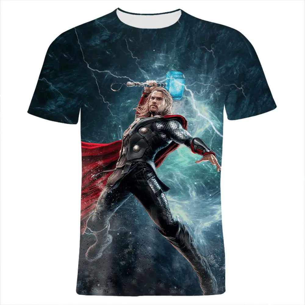Marvel Print Casual Men's T-Shirt in Stretch Spandex