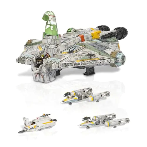 STAR WARS™ Micro Galaxy Squadron Ghost (Secret Mission) - 15-Inch Vehicle with Three Additional Vehicles Plus Ten Micro Figures Accessories